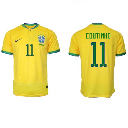 Camiseta de fútbol Brasil Philippe Coutinho 11 1ª equipación Copa Mundo 2022 Camiseta de fútbol Brasil Philippe Coutinho 11 1ª equipación Copa Mundo 2022